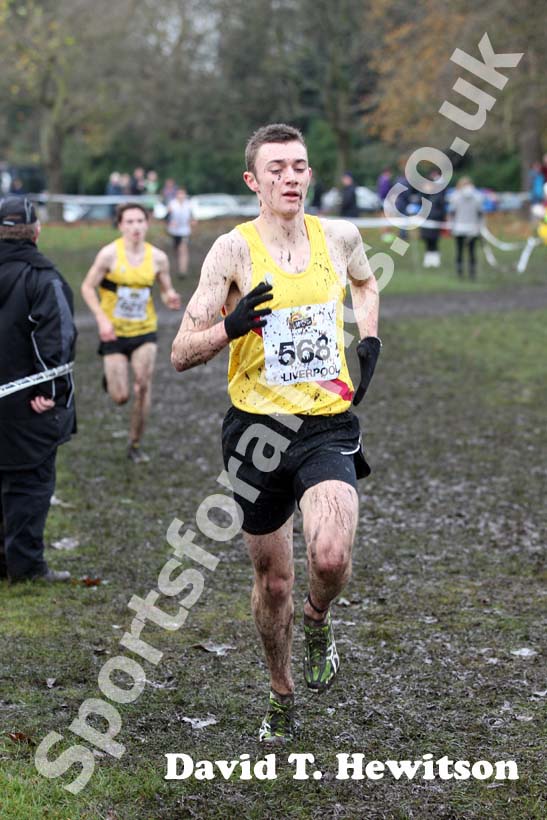 Sean Chalmers finishing 3rd in the under-17s  2012 McCain Liverpool Cross Challenge.